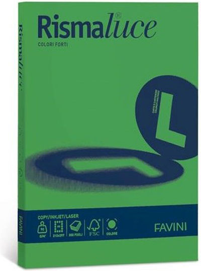 Favini 50 Φύλλα Rismaluce 200g/m2 Πράσινο 60 21x29,7 A4