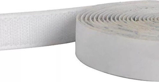 Setcro Ταινία Αυτοκόλλητη Χριτς Χρατς 2cm Col Velcro Ταινία Ραπτικής Λευκή