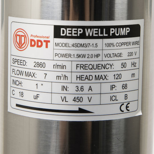 DDT Monofazică Pompă Ei bine, 2hp