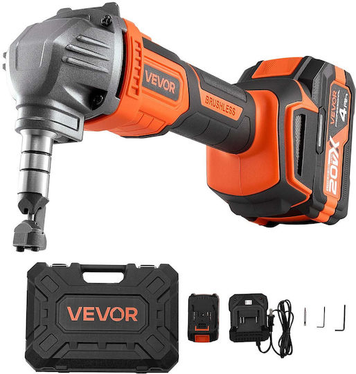 Vevor Cordless Metal Cutter Battery 20 V 4000 Mah Efficient Brushless Motor 2200 Rpm Electric Metal Cutter Plastic Carrying Case Cutting Steel Aluminum Sheets