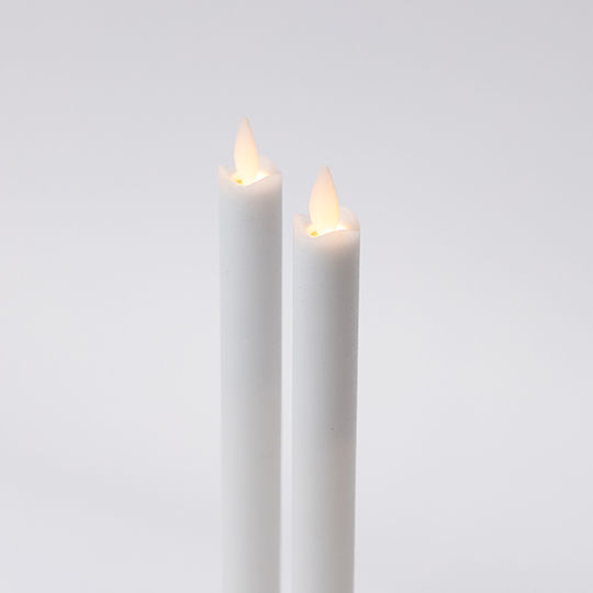 Weihnachtskerzen & Kerzenständer Batteriebetriebene Bewegungskerze Mit Flamme Zeitschalter Weiß 2,2x24cm Set 2 Stück Ip20