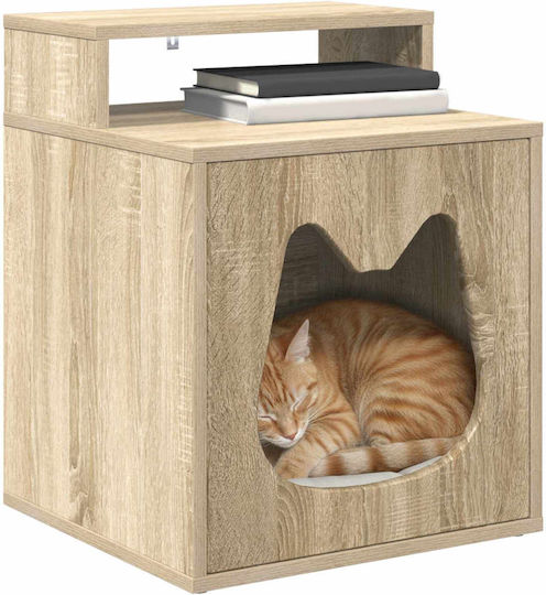 vidaXL Katzenbett Haus Sonomá 42,5 x 40 x 53,5 cm aus bearbeitetem Holz