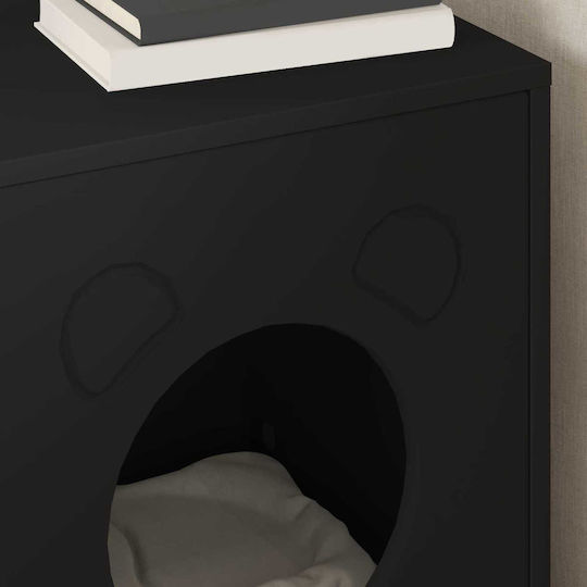 vidaXL Katzenbett Schwarz 42,5 x 40 x 53 cm aus bearbeitetem Holz