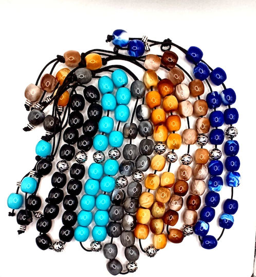 Athinodorou Handmade Κομπολόι από Ρητίνη 21 εκ. Μαύρο
