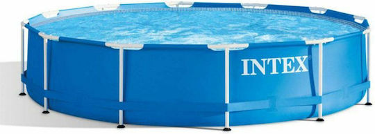 Intex Round Swimming Pool 6503L with Metallic Frame 366x76cm Light Blue