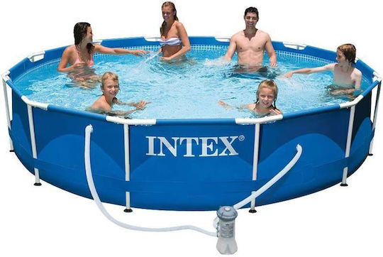 Intex Round Swimming Pool 6503L with Metallic Frame 366x76cm Light Blue