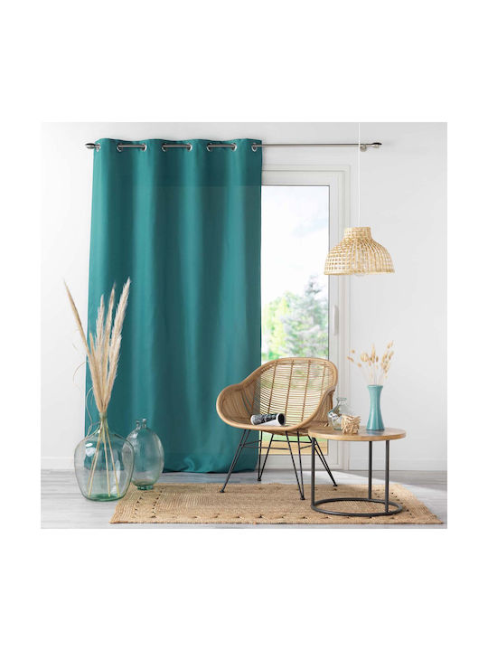 Curtain with Grommet Absolu Blue 1612585 140x260cm
