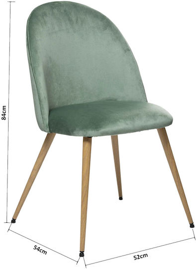 A-s Slano Scaune Sala de mese Catifelate Vert 1buc 52x54x84buc