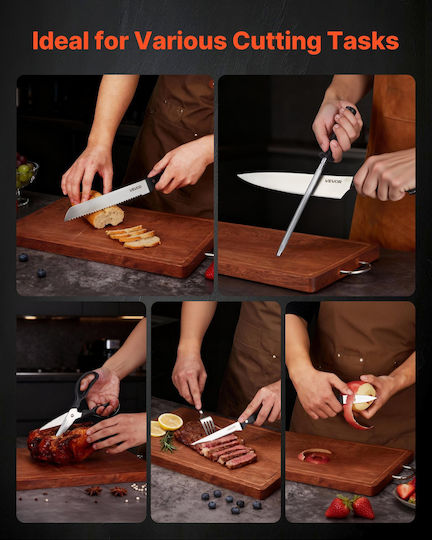 Vevor Set Knives with Base Made of Stainless Steel 15 Pieces
