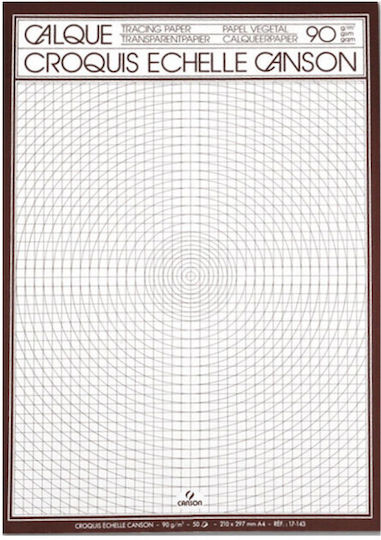 Canson Album Natural Tracing Paper Transparent 90gr 21x29.7 50 Sheets