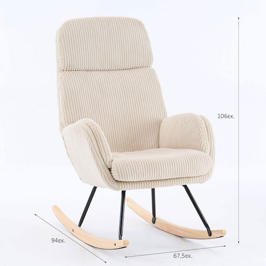 Bliss Rocking Armchair Cream 94x67.5x106cm