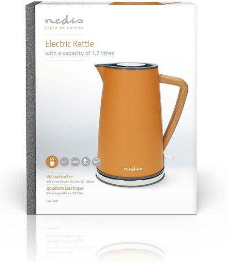 Nedis Електрическа Кана 1.7л 2200W Оранжева