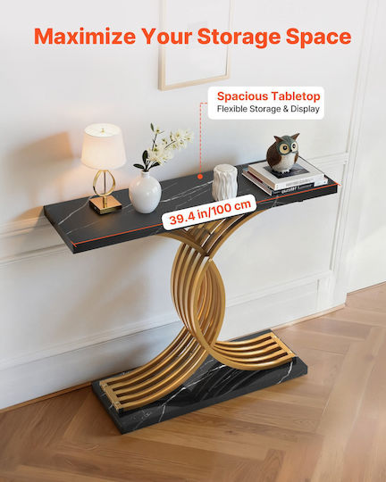 Конзолна маса от Дърво & Метал Golden Д100xШ30xВ81cm