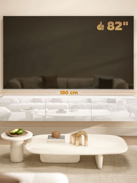 Έπιπλο Τηλεόρασης Λευκή Γυαλιστερή Μ180xΠ31.5xΥ29.8cm