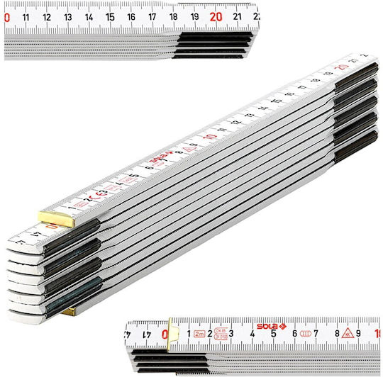 Sola HW2/10 Wooden Folding Ruler 2m