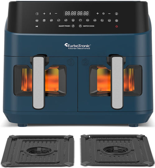 Turbotronic Air Fryer με Διπλό Αποσπώμενο Κάδο 9lt Μπλε TT-DAF6W