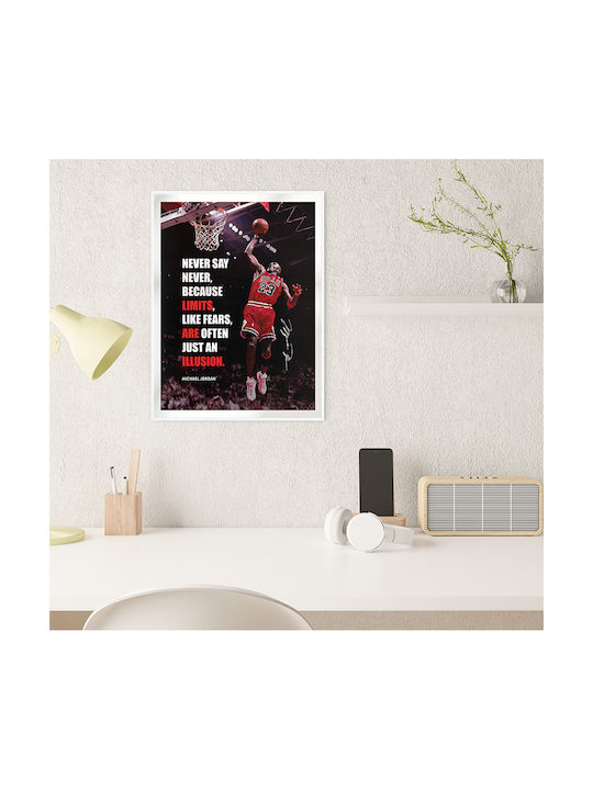 Poster Nba Michael Jordan Snk296 21cm X 30cm Λευκό Κάδρο Pvc