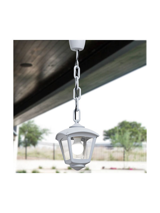 Eurolamp Κρεμαστό Φωτιστικό Οροφής Εξωτερικού Χώρου E27 σε Γκρι Χρώμα 145-26078
