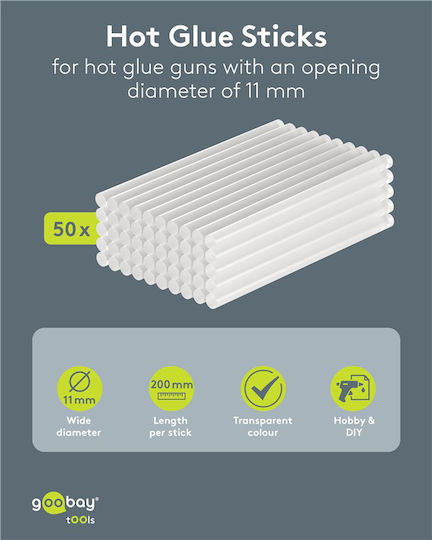 Goobay Tools Hot Glue Sticks 11 Mm 50 Pieces