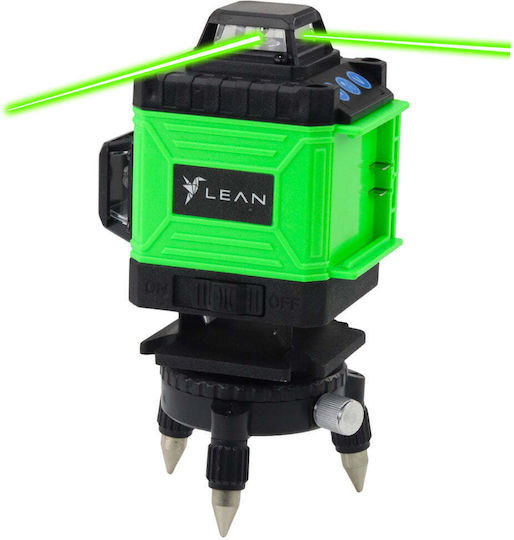 Lean Toys Αυτορυθμιζόμενο Γραμμικό Αλφάδι Laser Πράσινης Δέσμης με Εύρος Εργασίας 10m