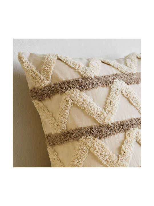Ravelia Decorative Pillow Case from 100% Cotton Ecru 45x45cm