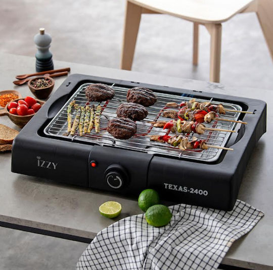 Izzy Tabletop Electric Grill Grill 2400W with Adjustable Thermostat 40.5cmx25.8cmcm