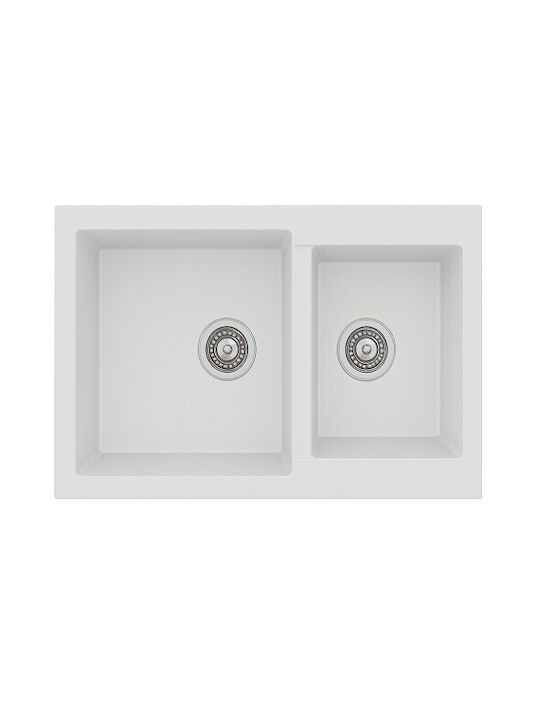 Unixton Drop-In Küchenspüle aus Flüssiger Granit M85xB50cm Braune