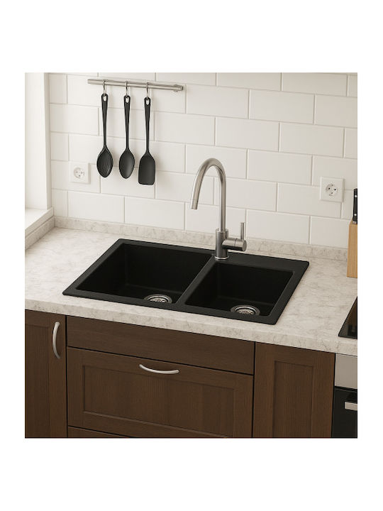 Unixton Drop-In Küchenspüle aus Flüssiger Granit M85xB50cm Braune