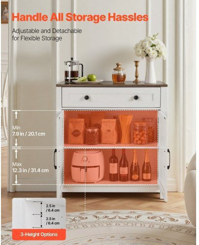 Μπουφές από Ξύλο & Μέταλλο με Συρτάρια White 75x37.5x80cm