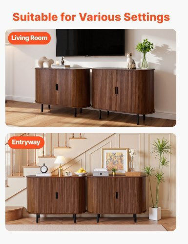 Sideboard made of Wood & Metal Walnut 100x40x75cm