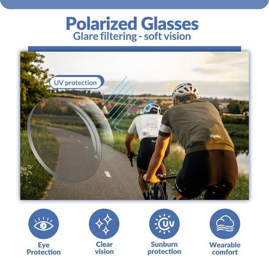 Rockbros Cycling Glasses with Silver Frame & Polarized / Photochromic Lenses