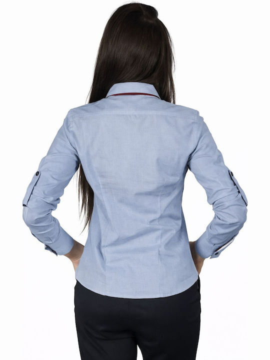 Langärmelig Damen Hemd Blue