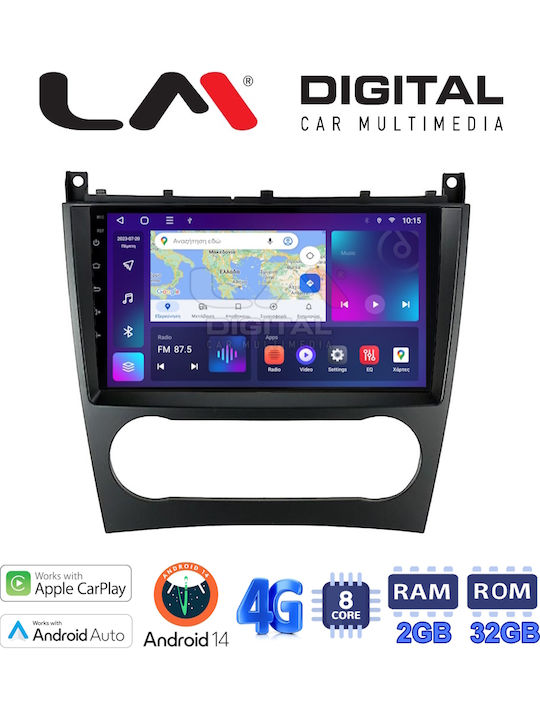 LM Digital Car Audio System for Mercedes-Benz C Class / CLC Class 2004-2008 (Bluetooth/USB/WiFi/GPS/Apple-Carplay/Android-Auto) with Touch Screen 9"