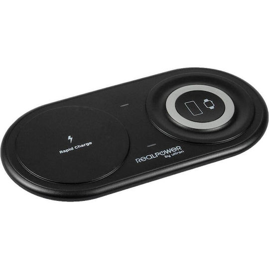 RealPower Ασύρματος Φορτιστής (Qi Pad) 15W Μαύρος (ChargeAIR Duo)