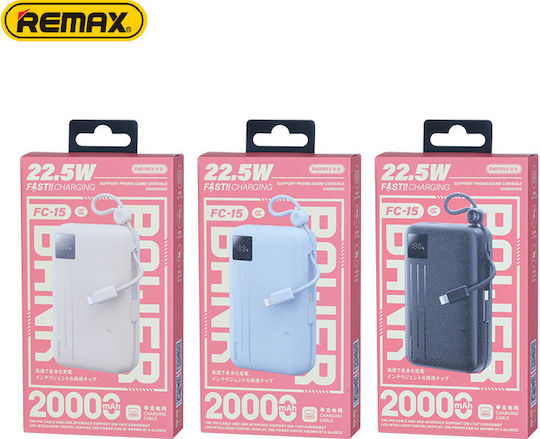 Remax GC-15 Power Bank 20000mAh με Θύρα USB-A και Θύρα USB-C Power Delivery Μαύρο