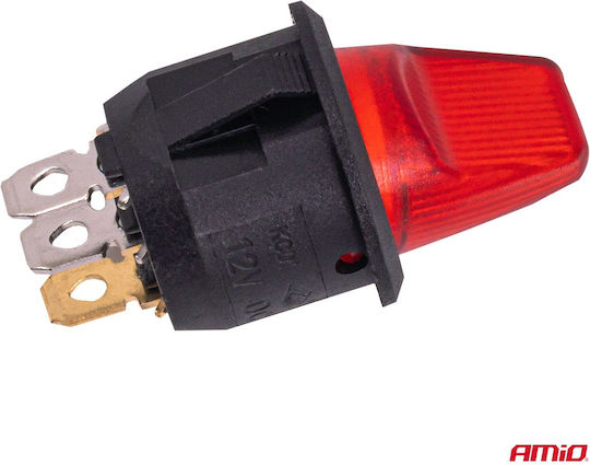 Amio Διακόπτης Μοχλός 12v 20a Κόκκινο Φωτισμό – Οχήματα & Βιομηχανικές Εφαρμογές 1 Τεμ 04438/am