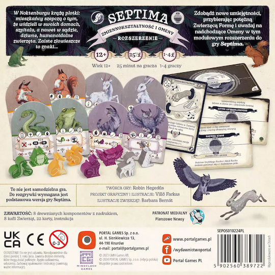 Game Expansion Septima Shapeshifting and Omens for 1-4 Players 12+ Years Old (PL) Portal Games