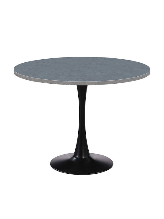 Eclipse Rundes Küchentisch mit Steinoberfläche Stein Grau 100x100cm
