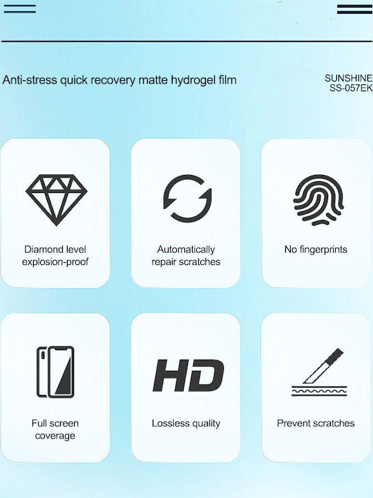 Sunshine Ss-057ek Anti-stress Quick Recovery Matte Hydrogel Film Garmin Venu 4 2025-41mm Screen Protector 6 Pieces