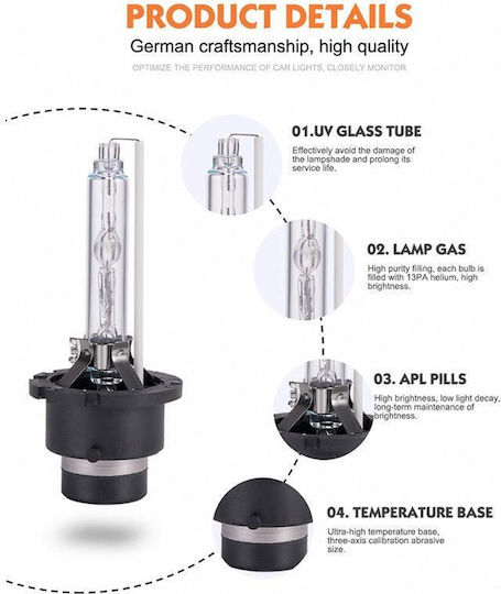 Λάμπες Αυτοκινήτου D2R Xenon 6000K Ψυχρό Λευκό 12V 35W 2τμχ