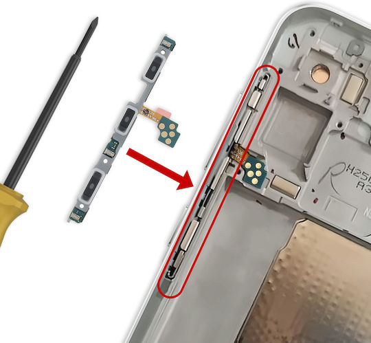 Clappio Compatible Galaxy A36 Power Replacement Volume Flex Cable Blue