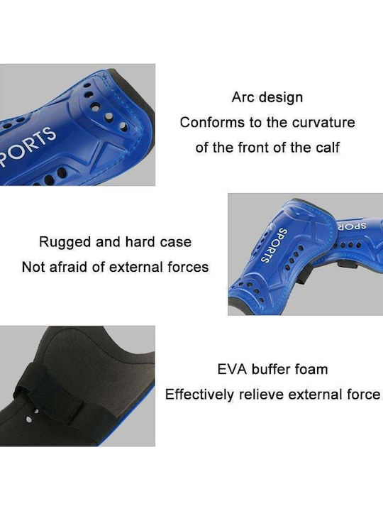2 Pairs Soccer Shin Pads Professional Game Training Sports Knee Pads Htb02 Blue L