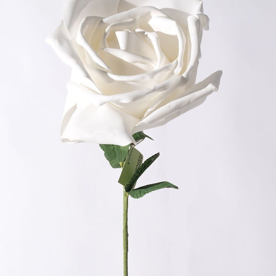 Supergreens Artificial White Rose Branch 115 Cm D50 7-1566