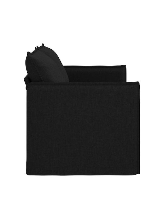 Two-Seater Couch Black 195x82x85 cm