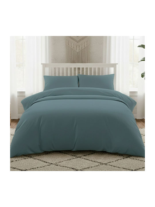 Melinen Bettlaken King Size mit Gummiband 180x200+35cm. Lavish Dark Aqua