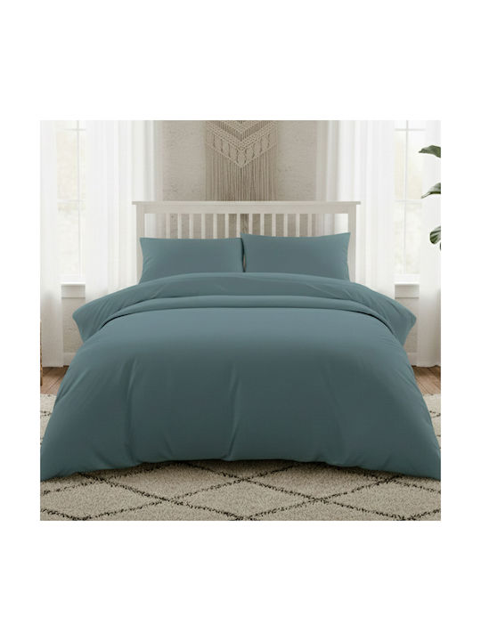 Melinen Kissenbezug-Set mit Umschlagumschlag Dark Aqua 53x72cm.