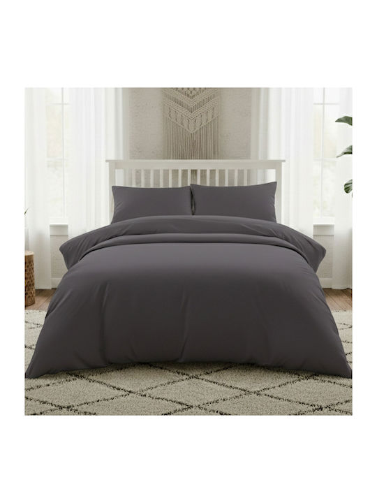 Melinen Bettbezug Baumwollsatin Übergröße 225x245 Lavish Dark Grey