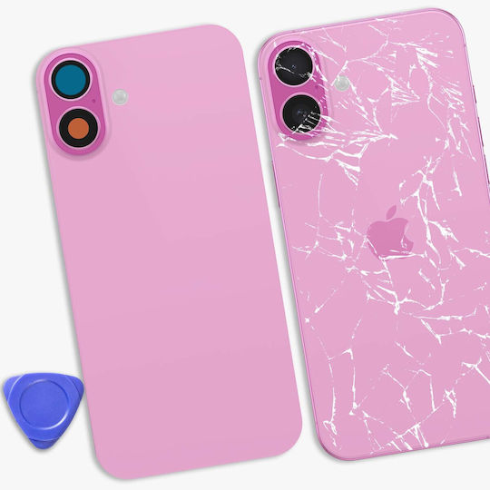 Clappio Replacement Battery Cover Iphone 16 Plus Integrated Adhesive Pink