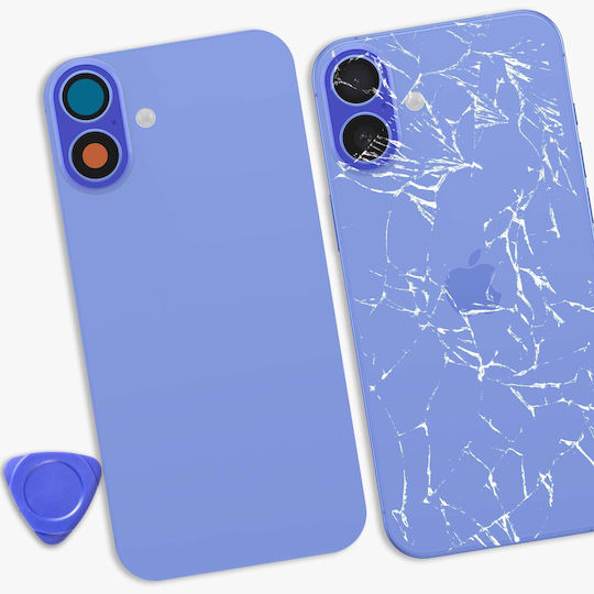 Clappio Капак За Батерия iPhone 16 Plus С Вградено Лепило Син