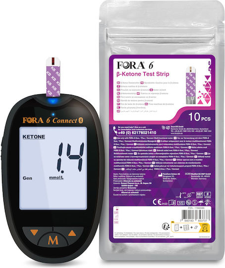Ketone Monitoring System Fora 6 Connect 10 Test Strips